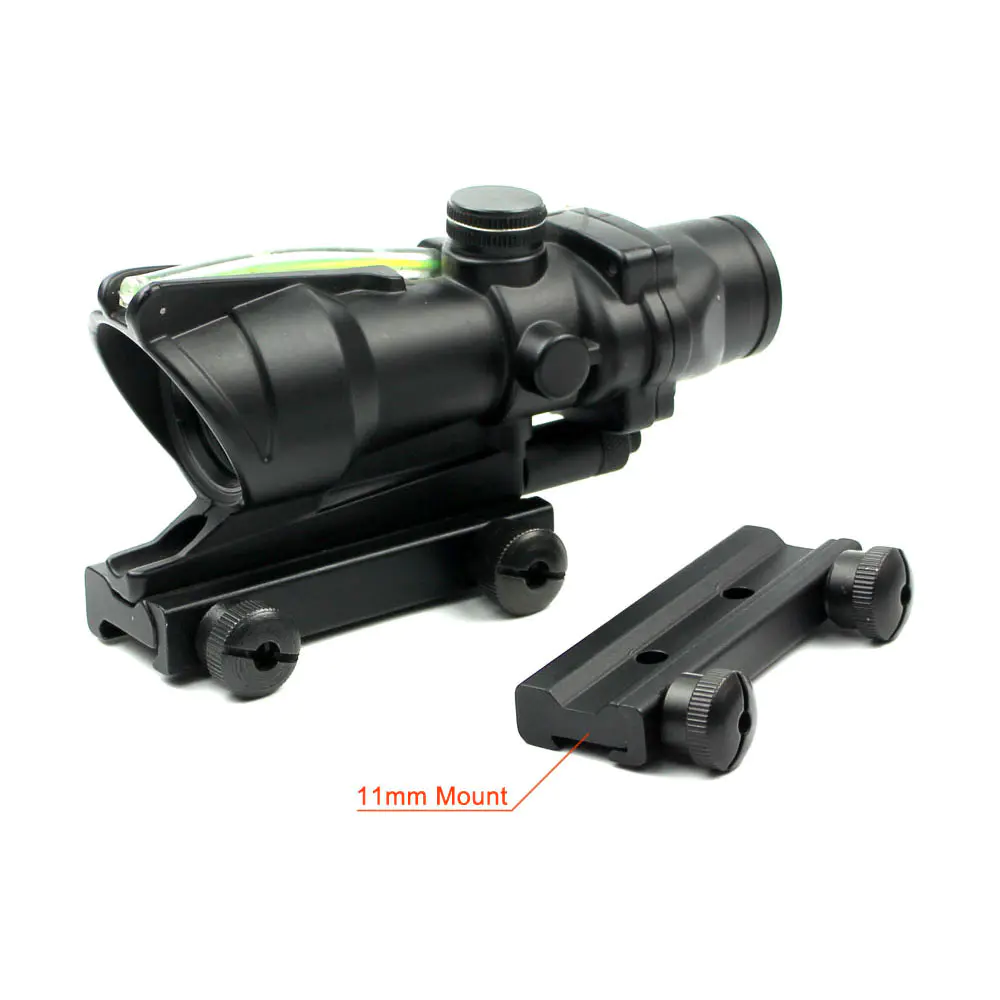 Hunting 1x32 Scopes Sight Optics Real Fiber R or G Dot Rifle Scope w20/11mm rail HD-2CRQ